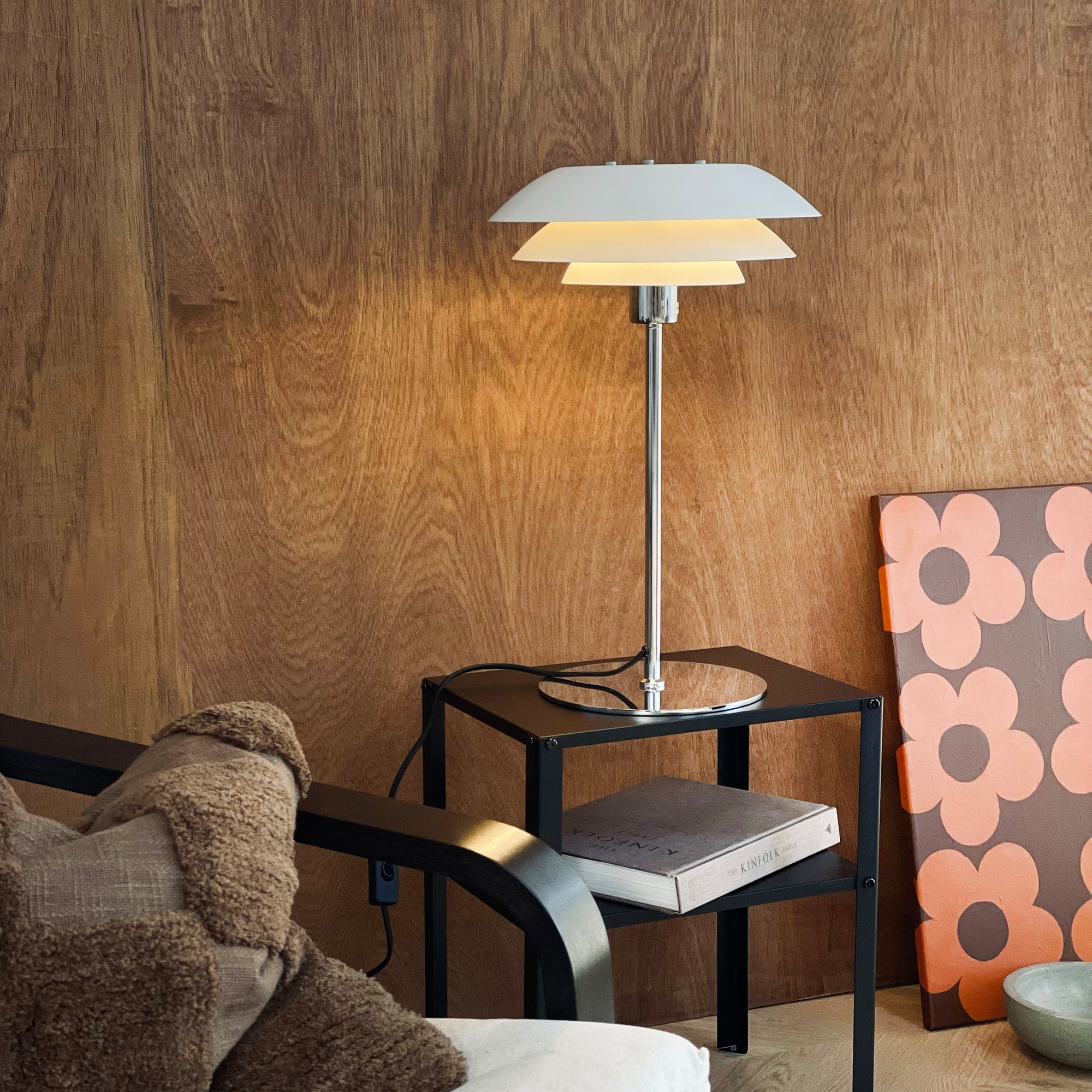 DL31 Bordlampe - Hvid/Krom