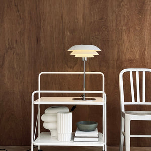 DL31 Bordlampe - Hvid/Krom