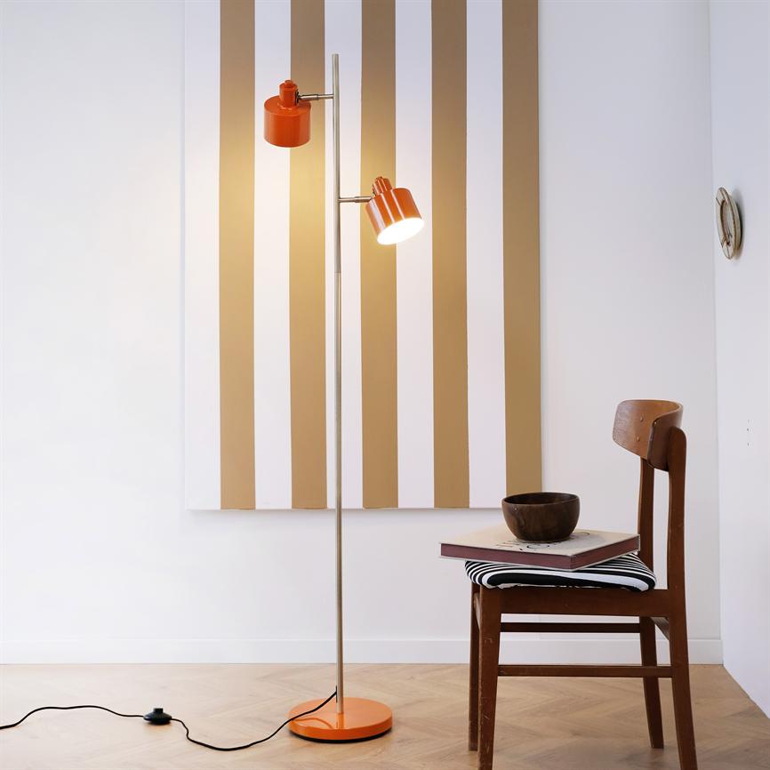 Ocean Gulvlampe - Orange/Messing
