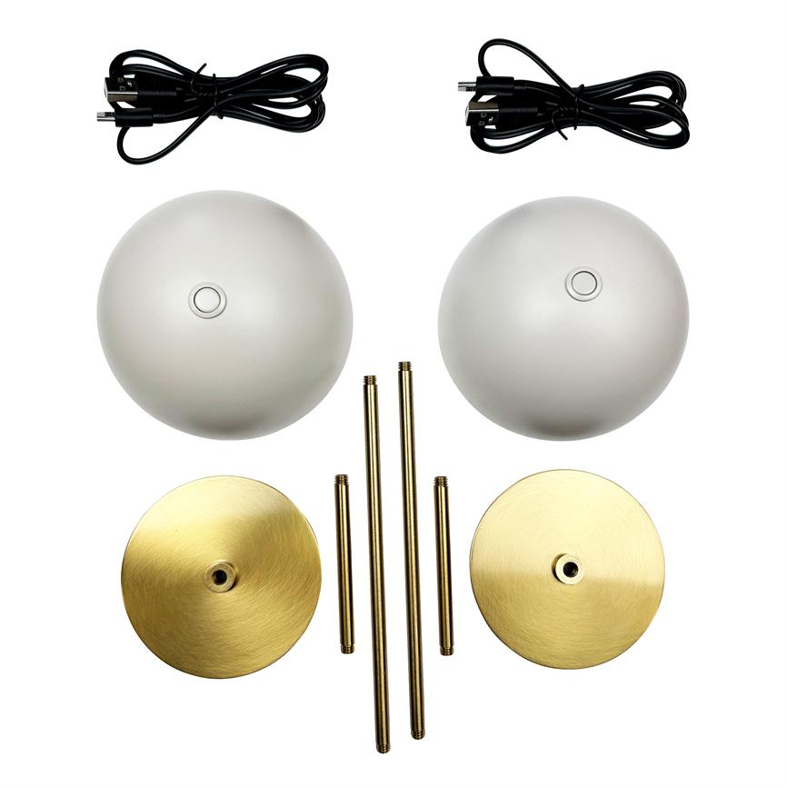 Along LED Mini Bordlampe 2 stk. - Beige/Messing