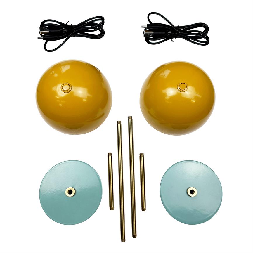 Along LED Mini Bordlampe 2 stk. - Karry/Turkis