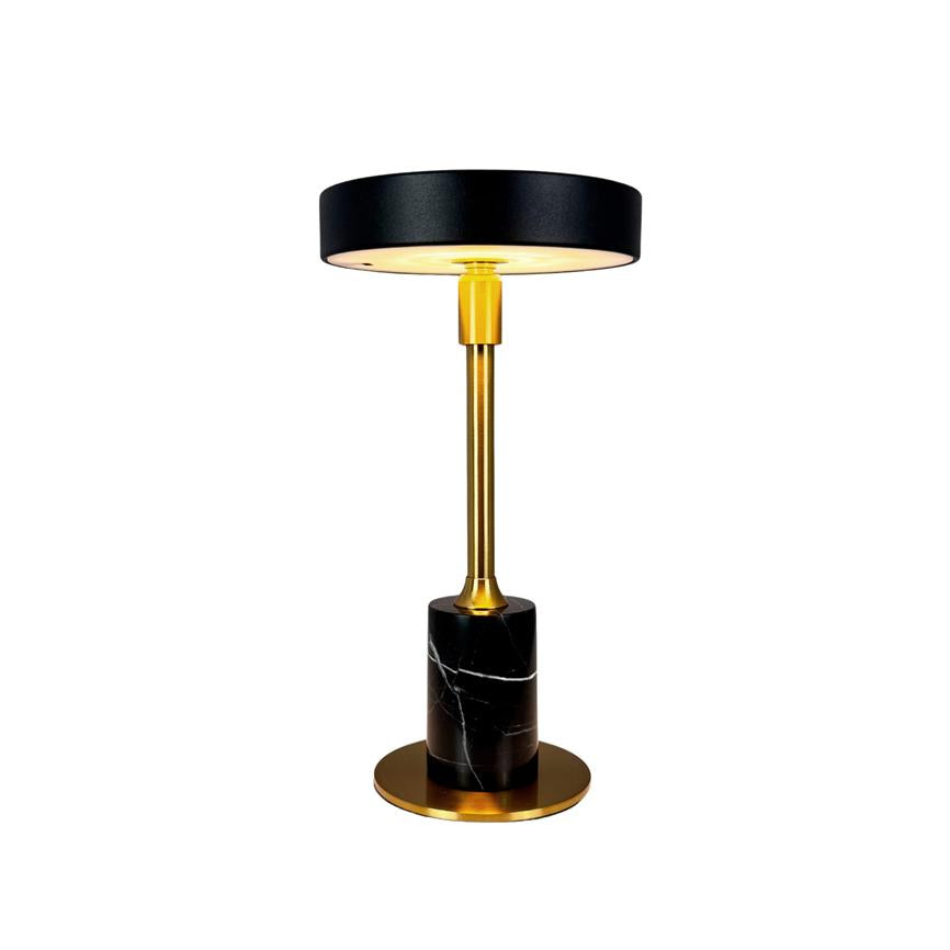 Starlight LED Mini Genopladelig Bordlampe Sort Marmor - Sort