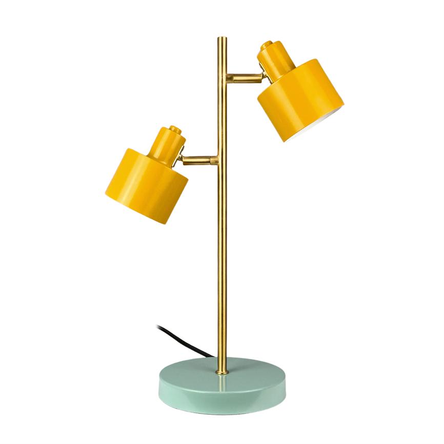 Ocean Bordlampe 2 skærme - Karry/Turkis