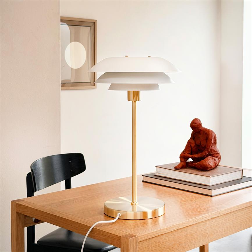 DL31 Bordlampe - Hvid/Messing