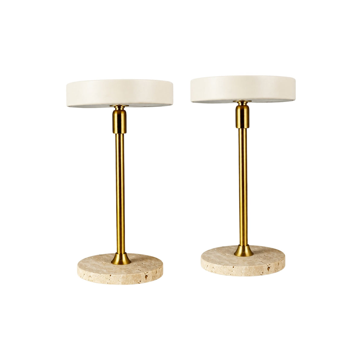 Moonlight LED Mini Genopladelig Bordlampe - 2 Stk - Beige/Travertin