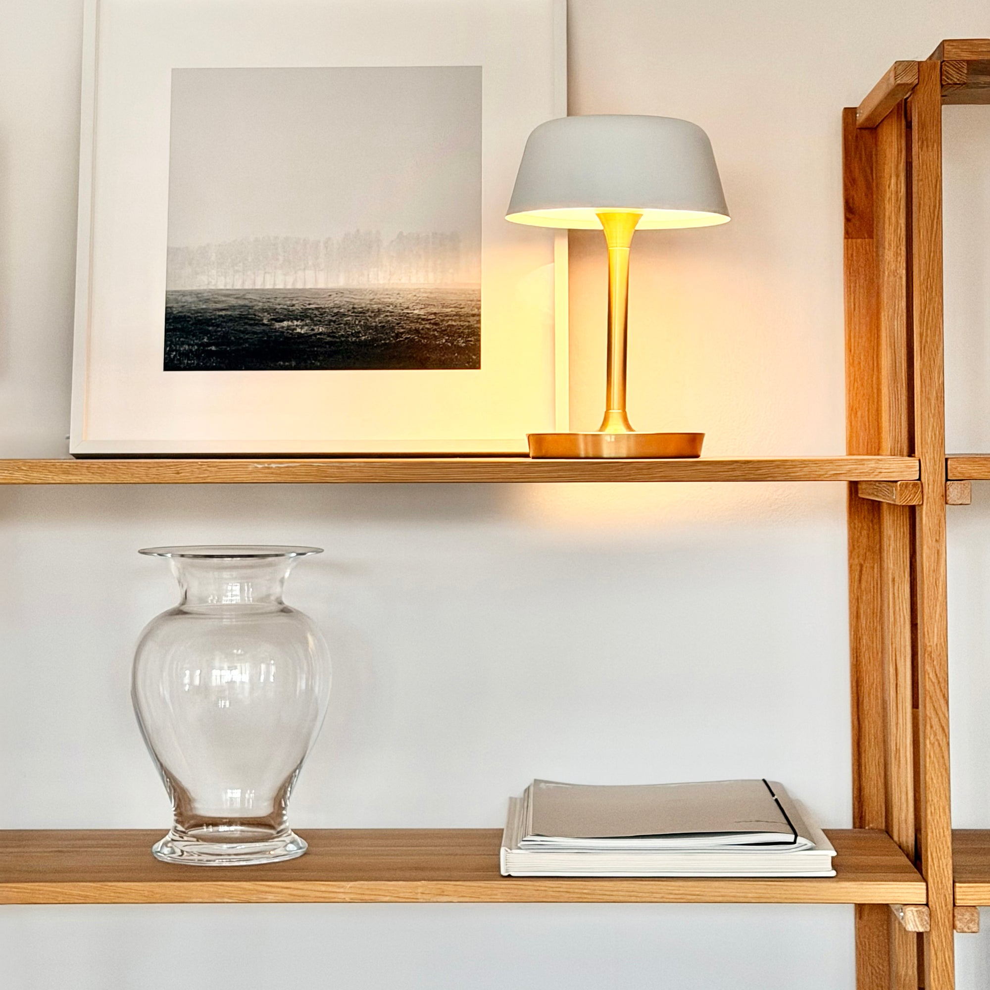 Valencia Bordlampe - Hvid/Messing